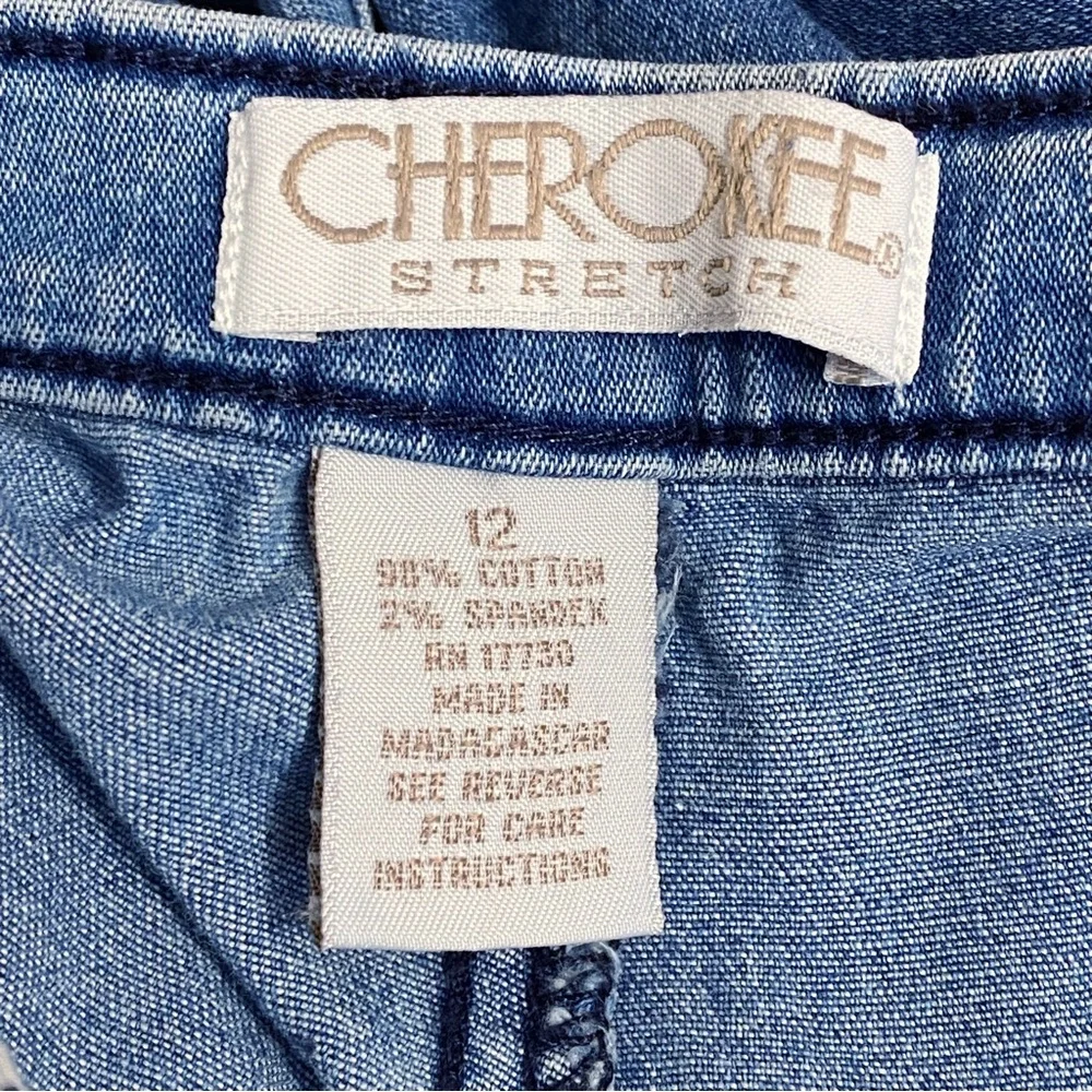 CHEROKEE Bermuda denim jean shorts cotton with a touch of spandex zip 14